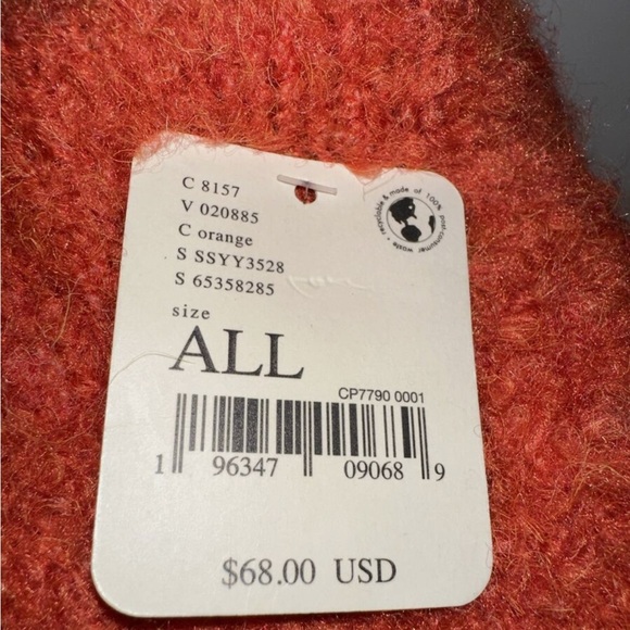 Free People Daisy Orange Floral Scarf and Tote Set wool blends - Picture 2 of 5